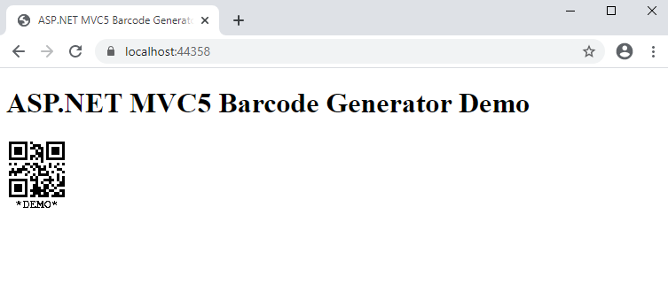 Barcode generation result in ASP.NET MVC5 application